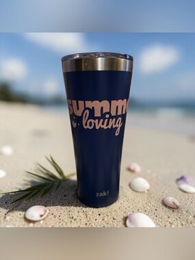 😎zak!😎Navy 'Summer Loving' 30 oz Insulated Tumbler/NWOT